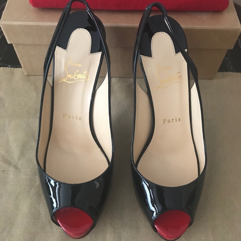 ❤️ NEW ❤️Christian Louboutin No Prive Slingback Black EU38 - Picture 3 of 14